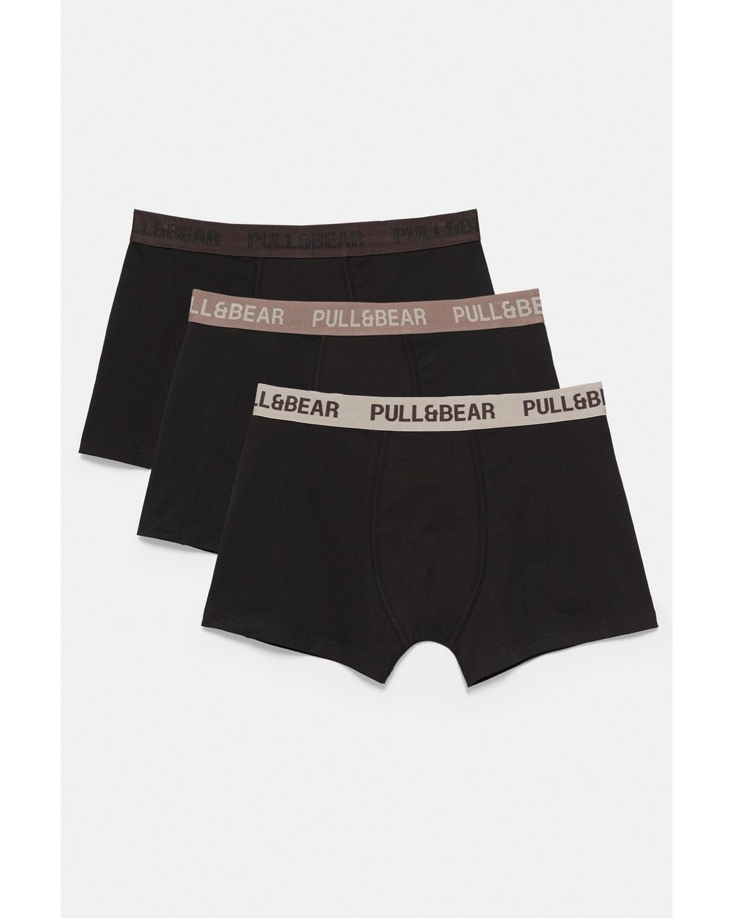 Pull&Bear Black Pack Of 3 Boxers for men
