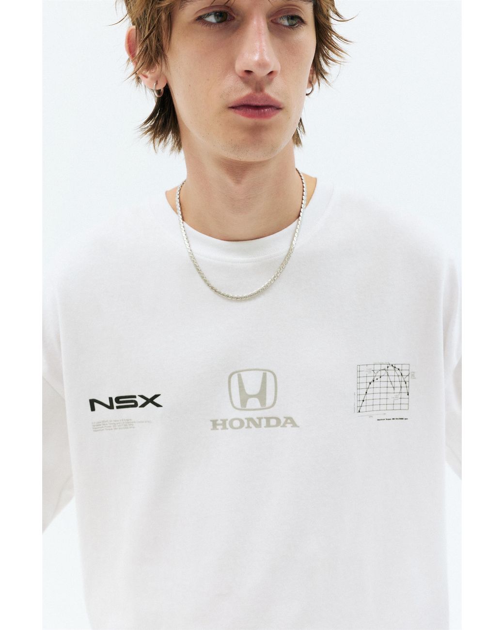 Pull&Bear White Honda Nsx T-Shirt for men