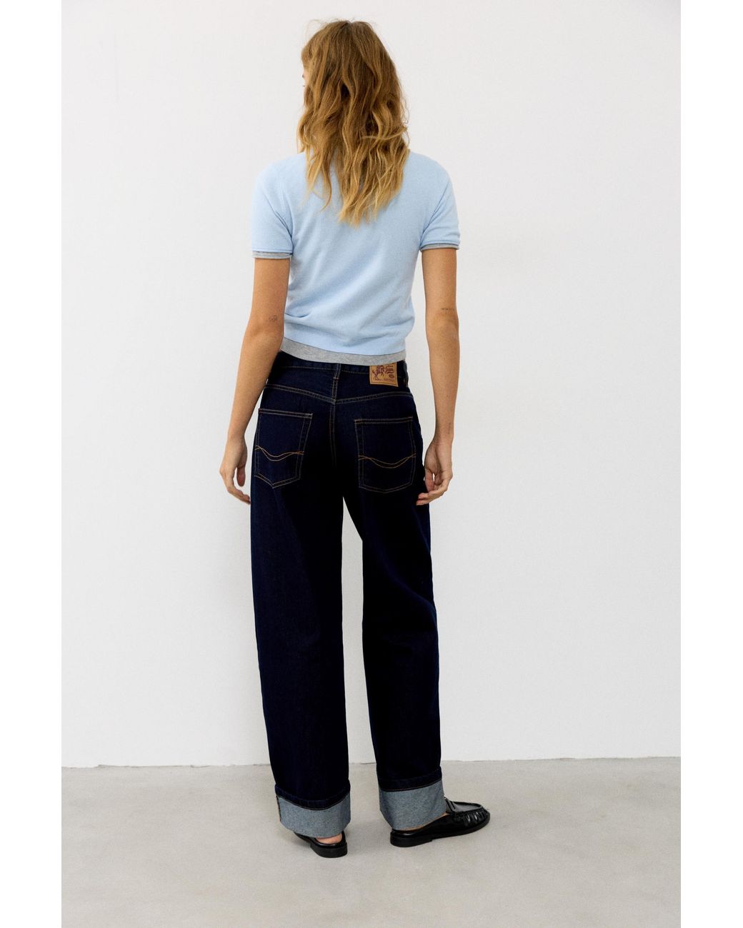 T-Shirt En Maille Fine À Manches Courtes Pull&Bear en coloris Blue