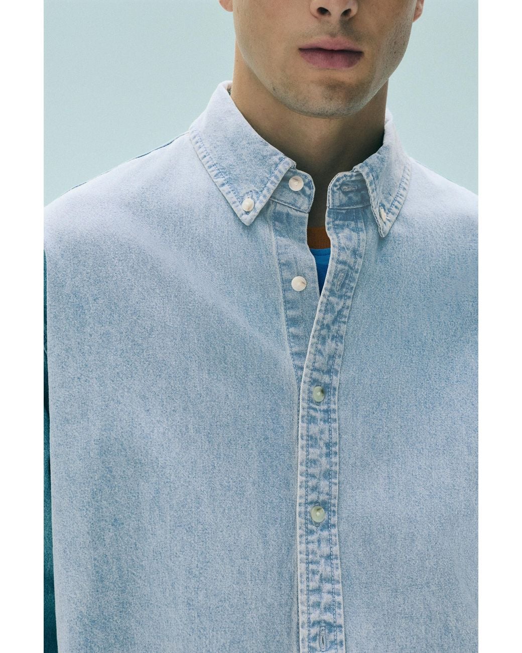 Camicia di Pull&Bear in Blue da Uomo