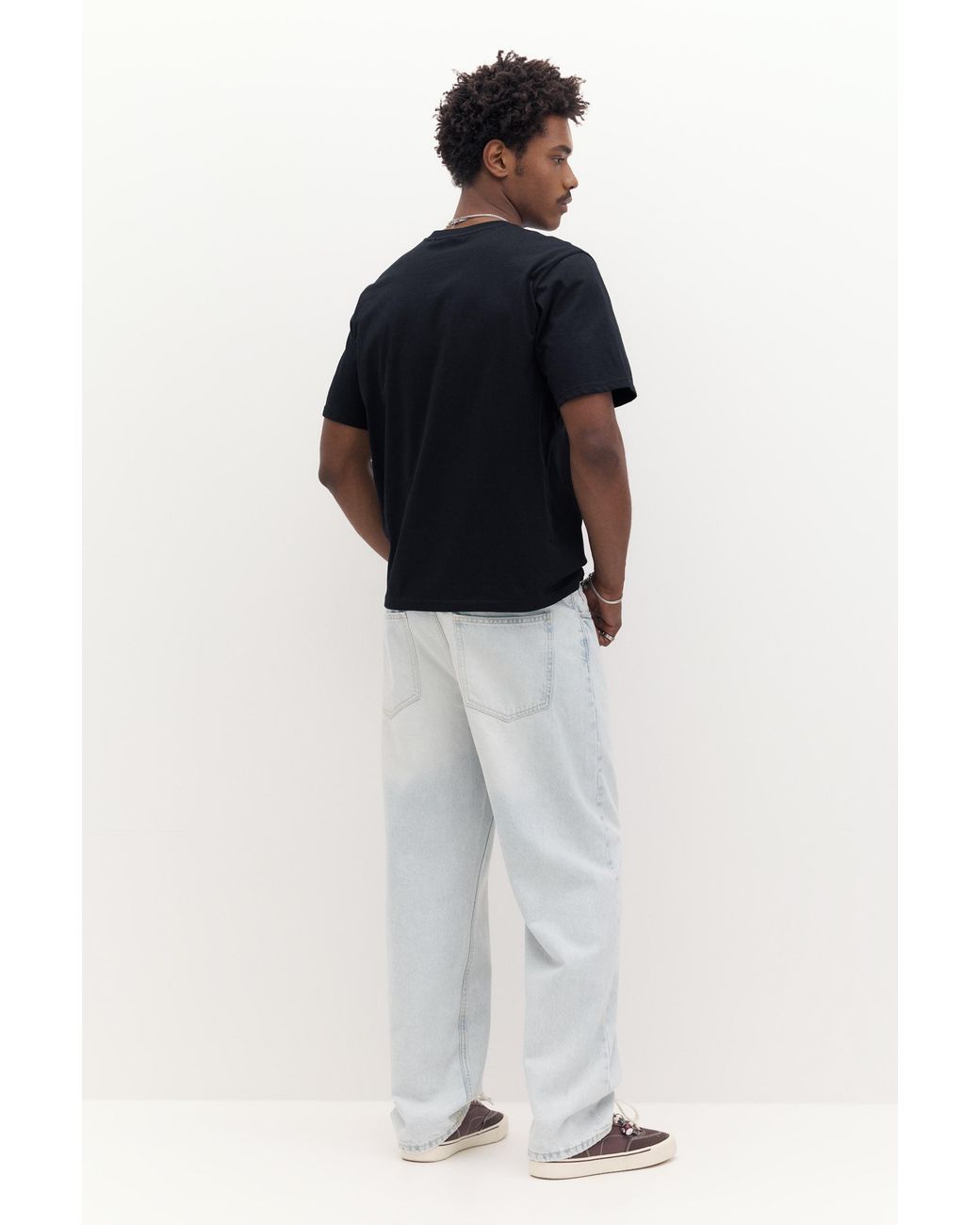 Pull&Bear Black Basic T-Shirt for men