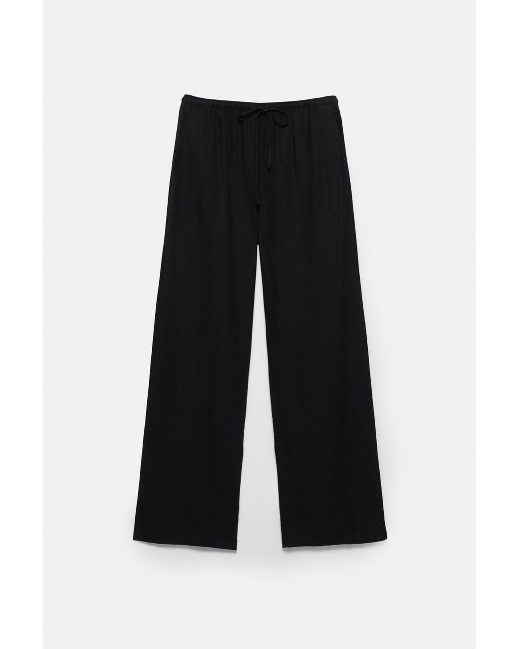 Pull&Bear Green Flowy Trousers With Linen