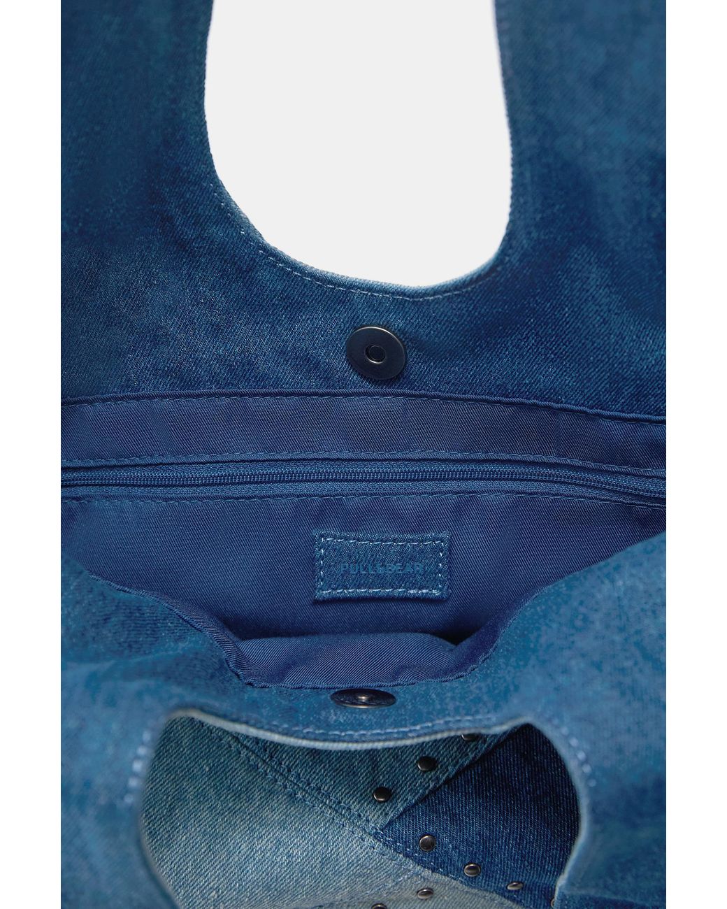 Pull&Bear Blue Denim Patchwork Tote Bag