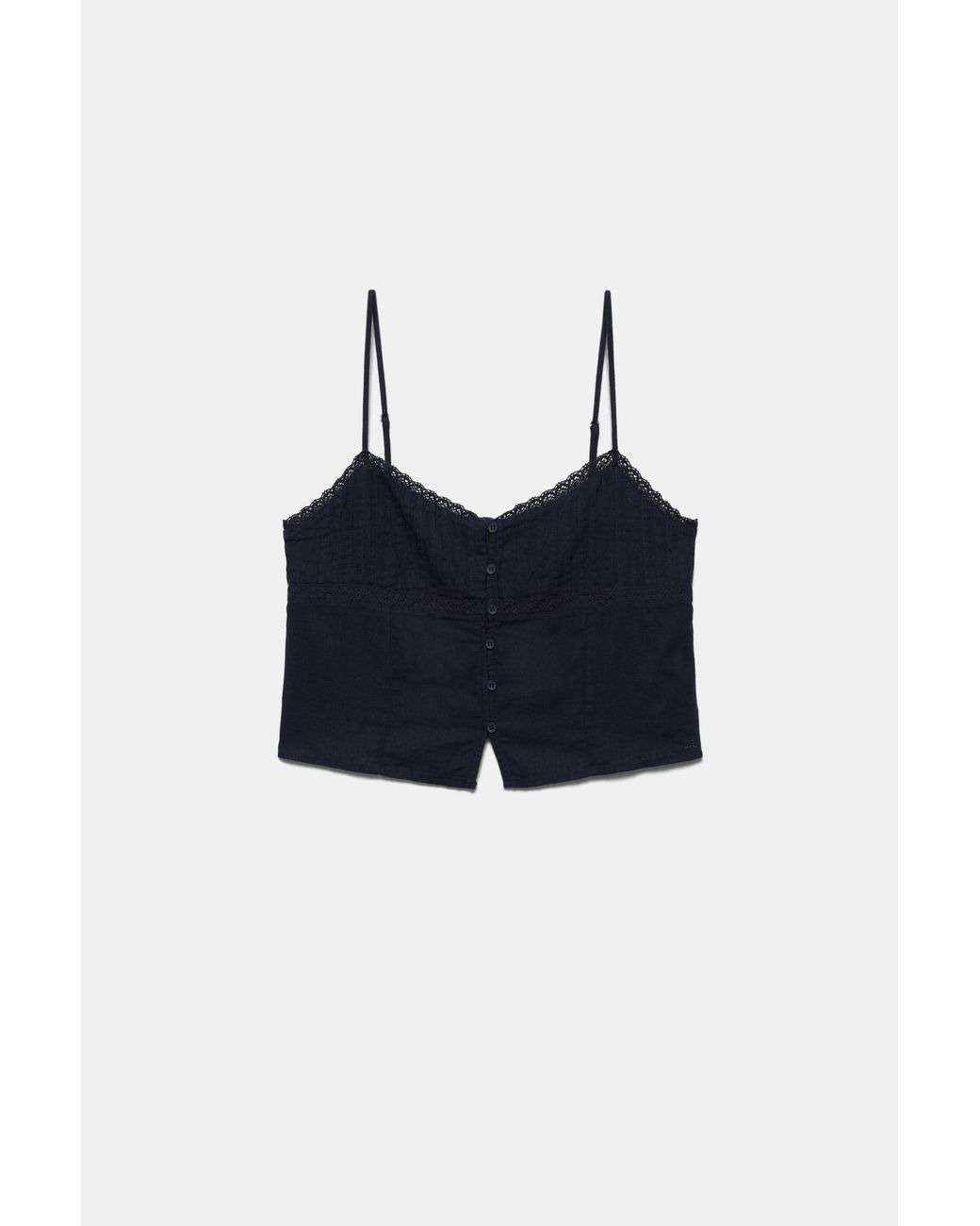 Pull&Bear Blue Linen Blend Camisole Top
