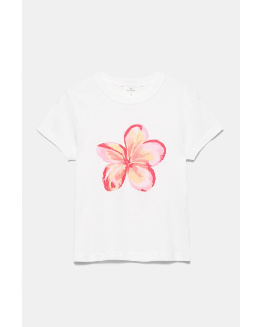 Pull&Bear Brown Hibiscus Flower Graphic T-Shirt