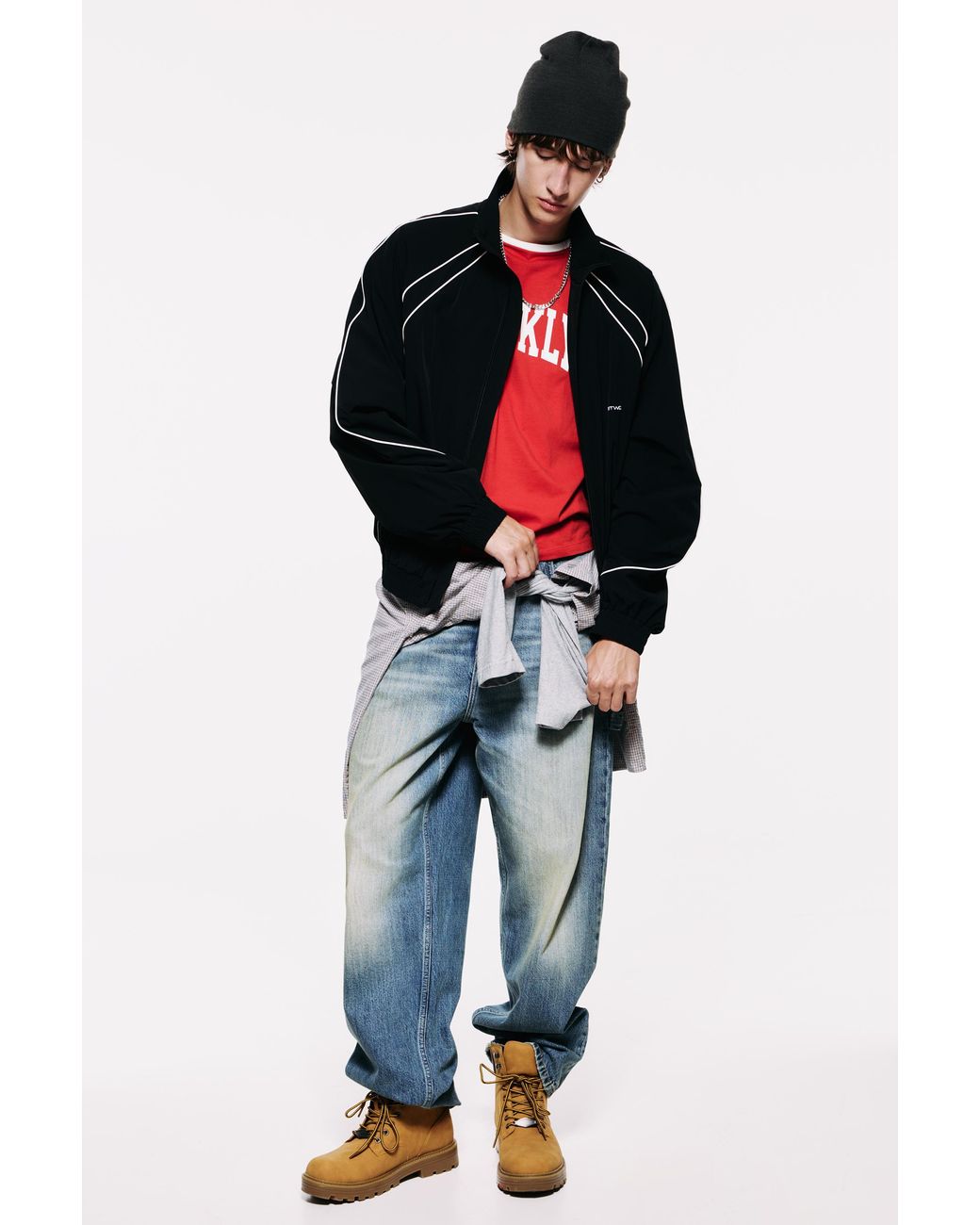 Pull&Bear Blue Stwd Piping Zip-Up Jacket for men