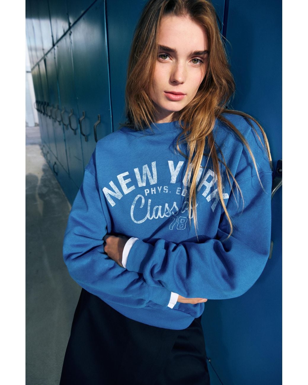 Pull&Bear Blue New York Sweatshirt
