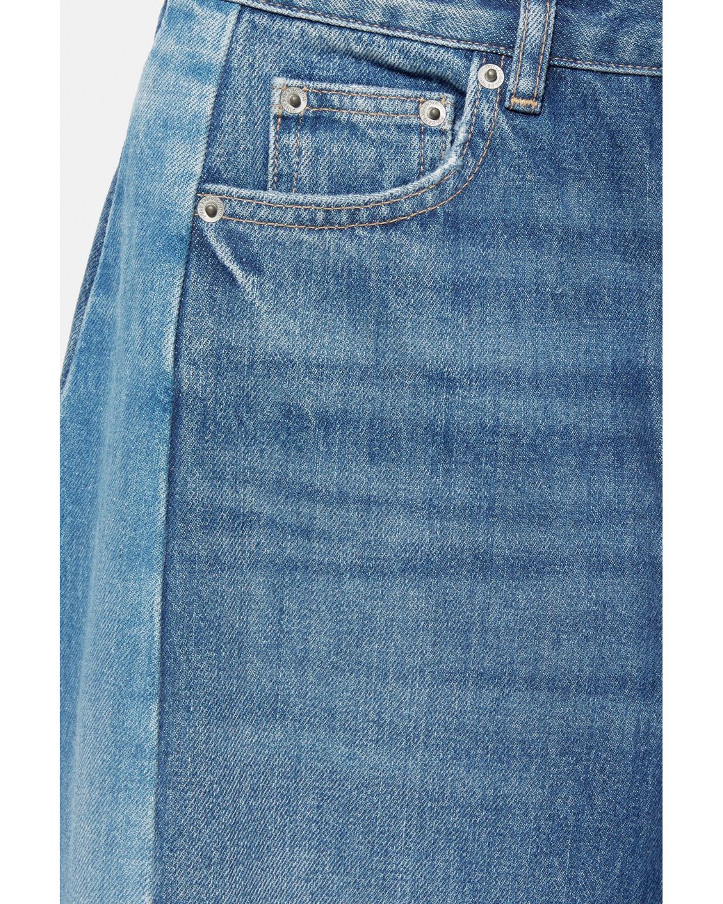 Jeans Barrel Patchwork di Pull&Bear in Blue