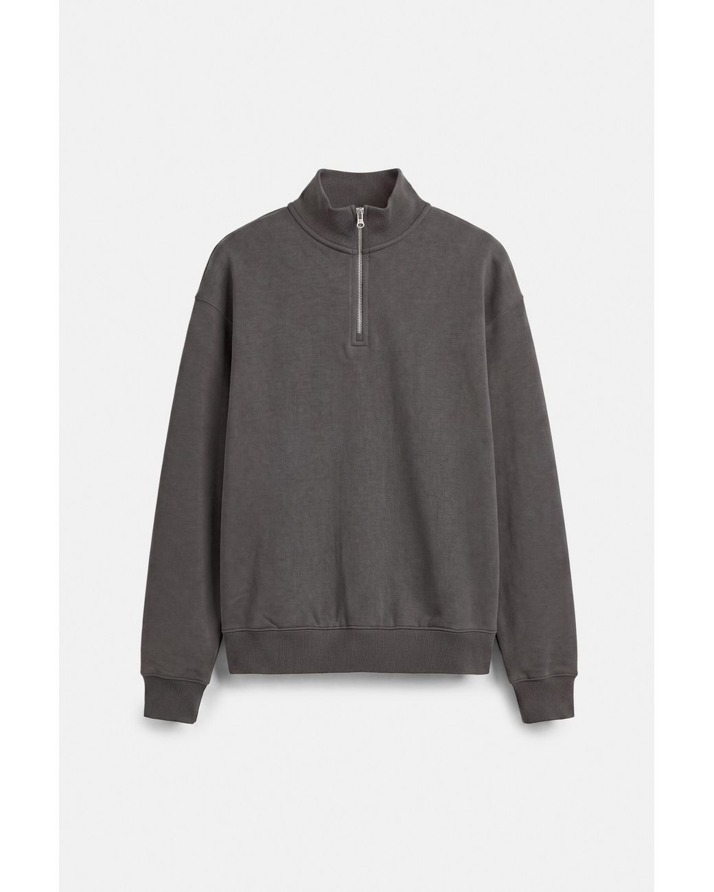 Pull&Bear Gray Quarter-Zip Sweatshirt for men