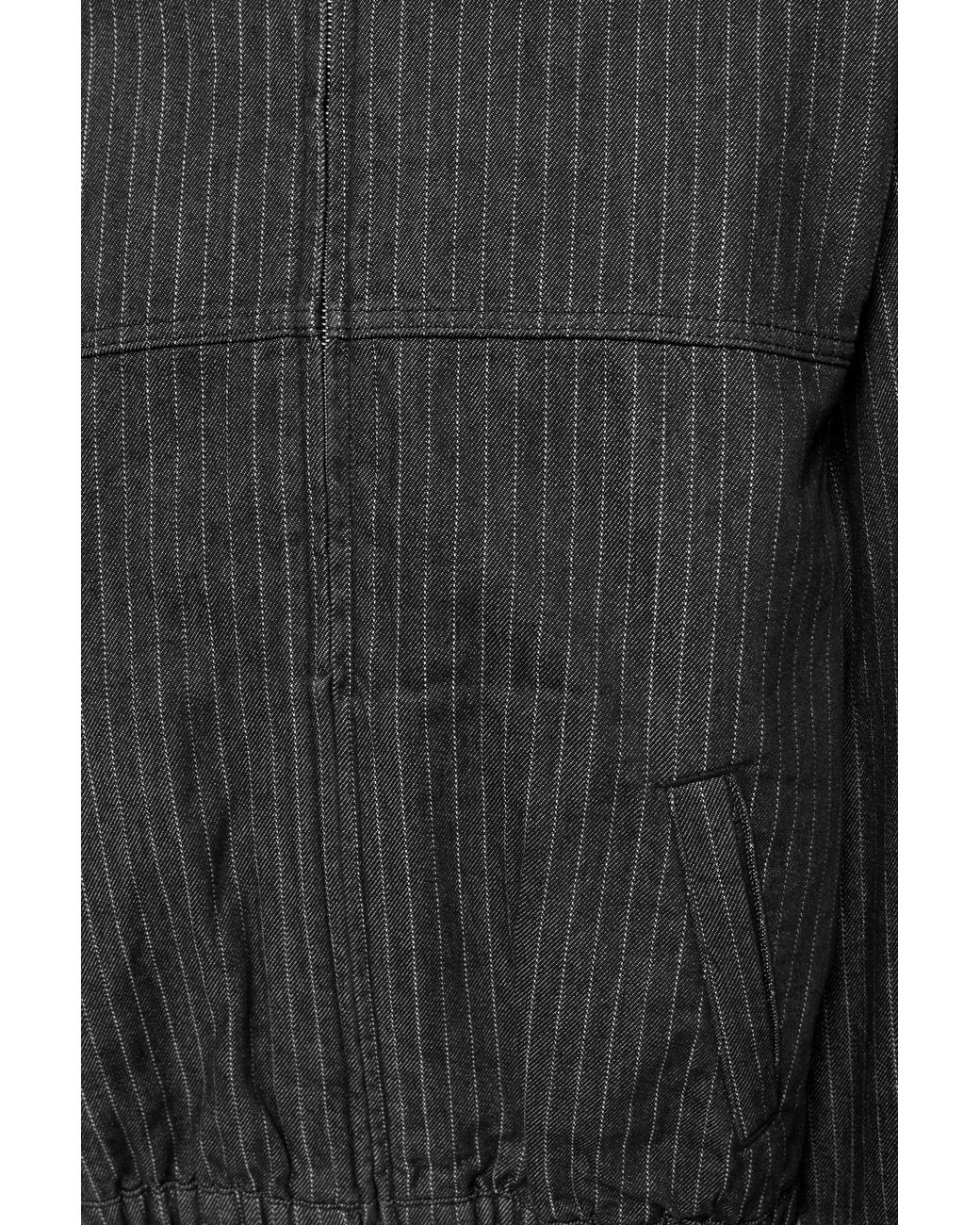 Pull&Bear Gestreept Denim Jack in het Black voor heren
