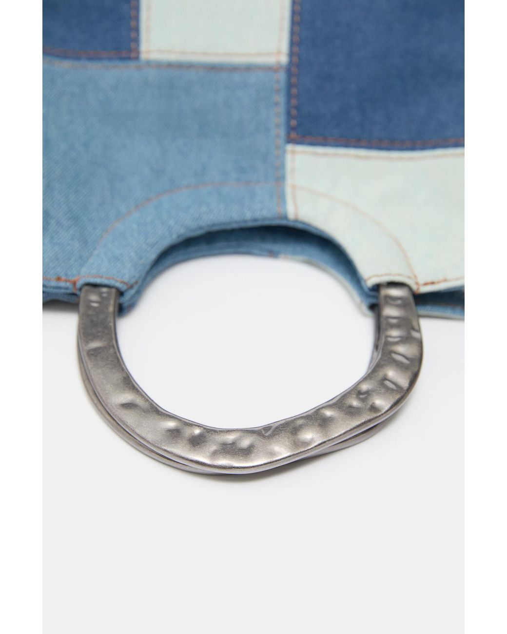 Pull&Bear Blue Patchwork Denim Handbag