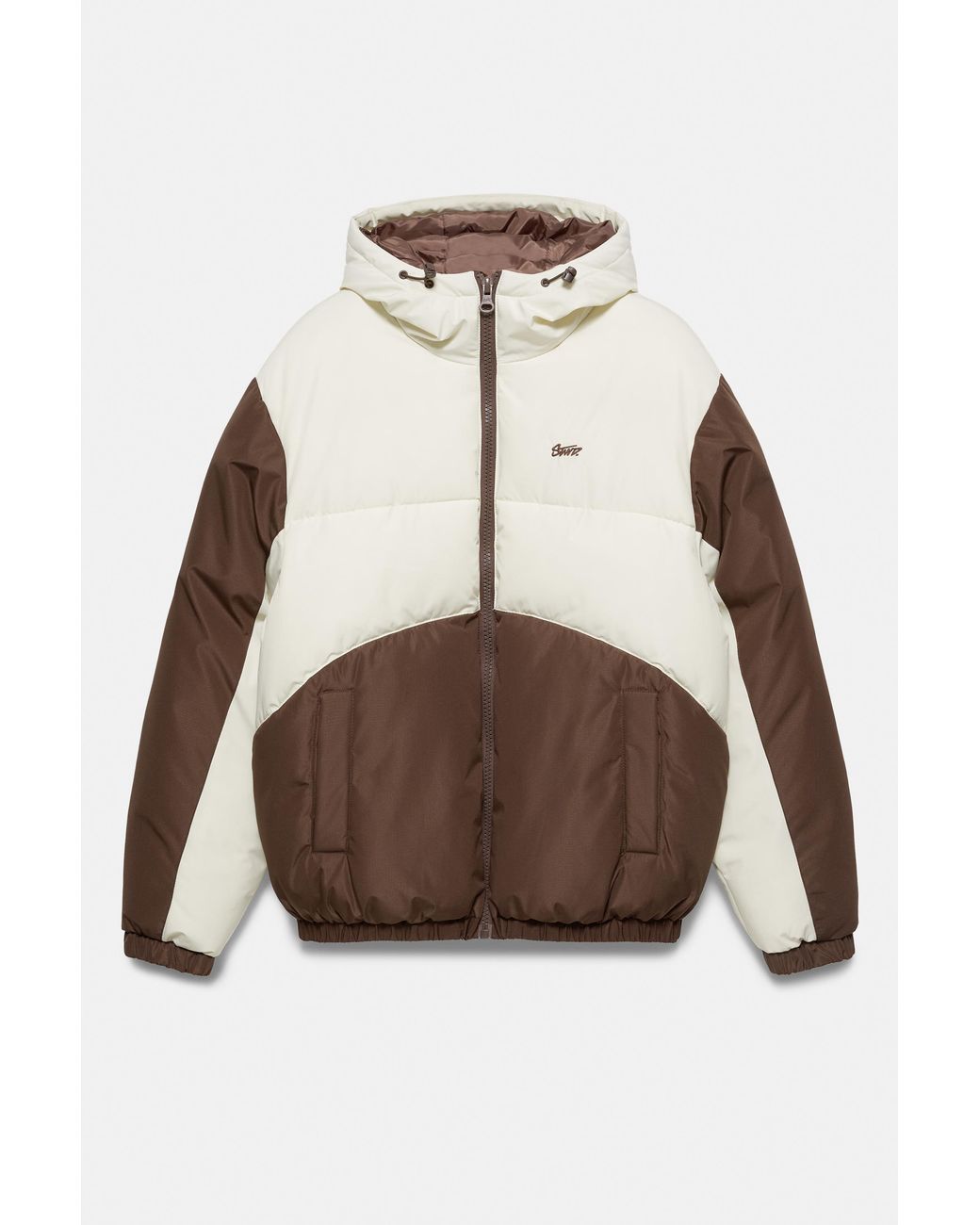 Blouson Matelassé À Panneaux Pull&Bear pour homme en coloris Brown