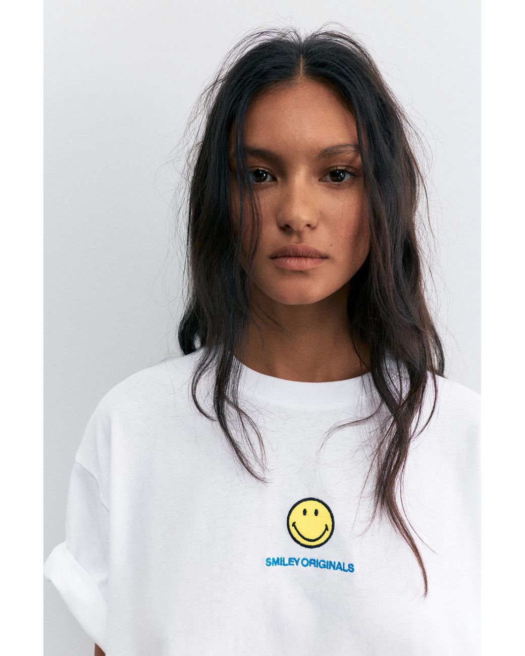 Pull&Bear Gray Smiley Yin Yang T-Shirt