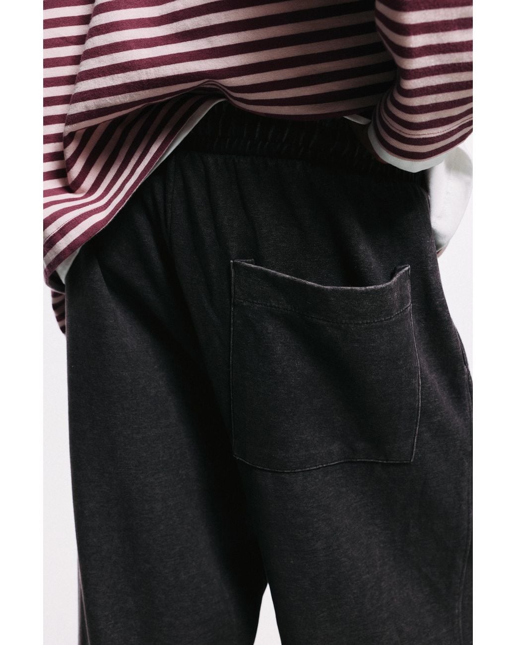 Pull&Bear Blue Washed-Effect Jogger Trousers for men