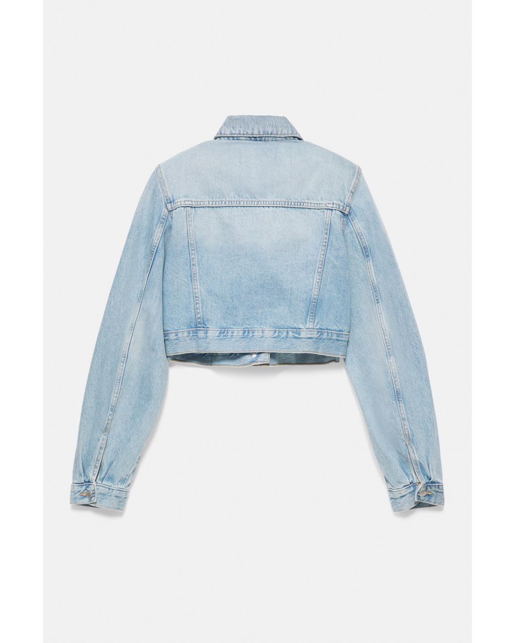 Pull&Bear Blue Cropped Denim Jacket
