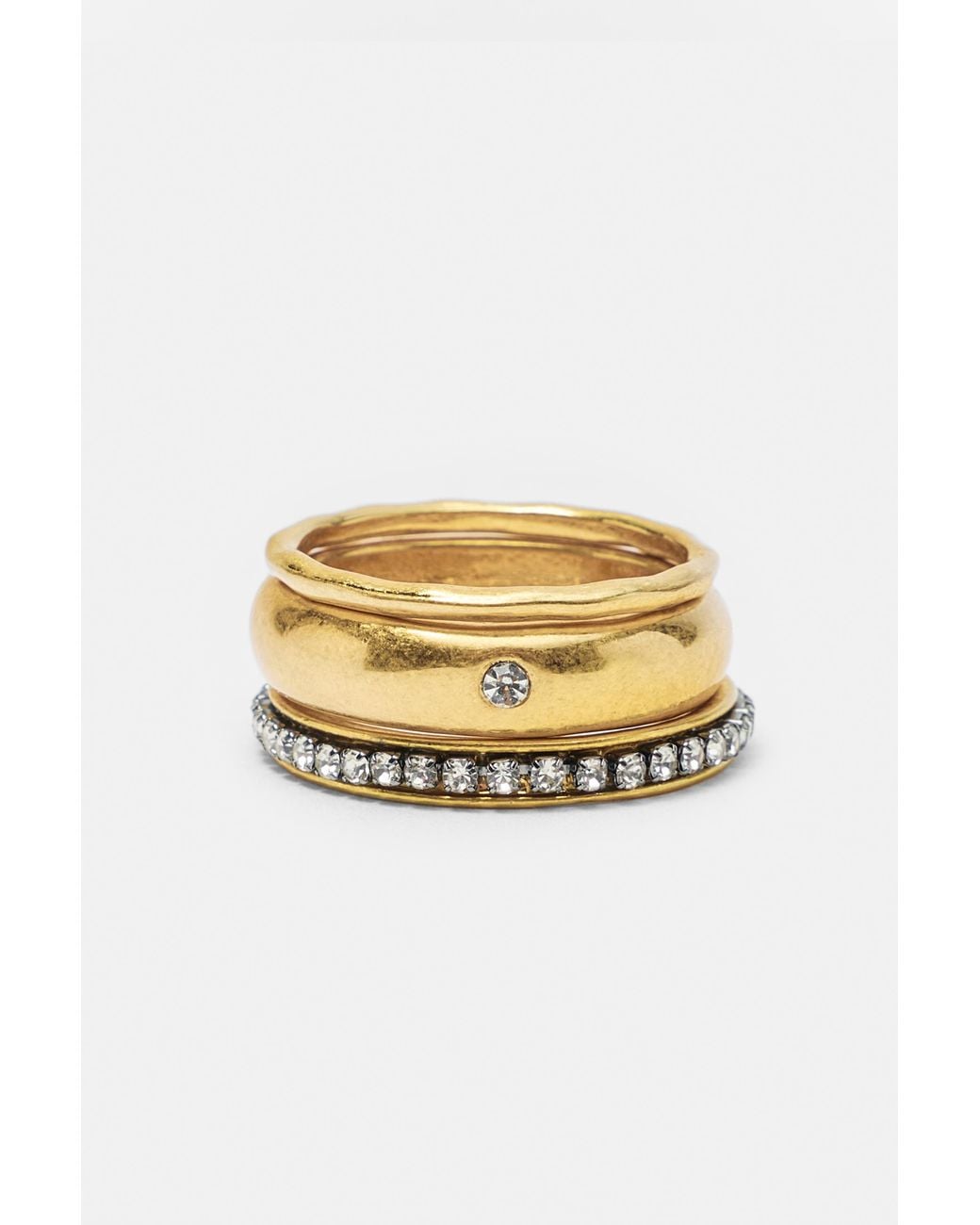 Pull&Bear Natural 5-Pack Of Shimmery Rings
