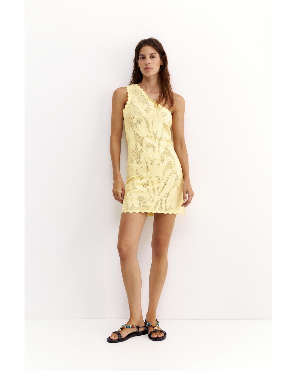 Pull&Bear Multicolor Crochet Mini Dress