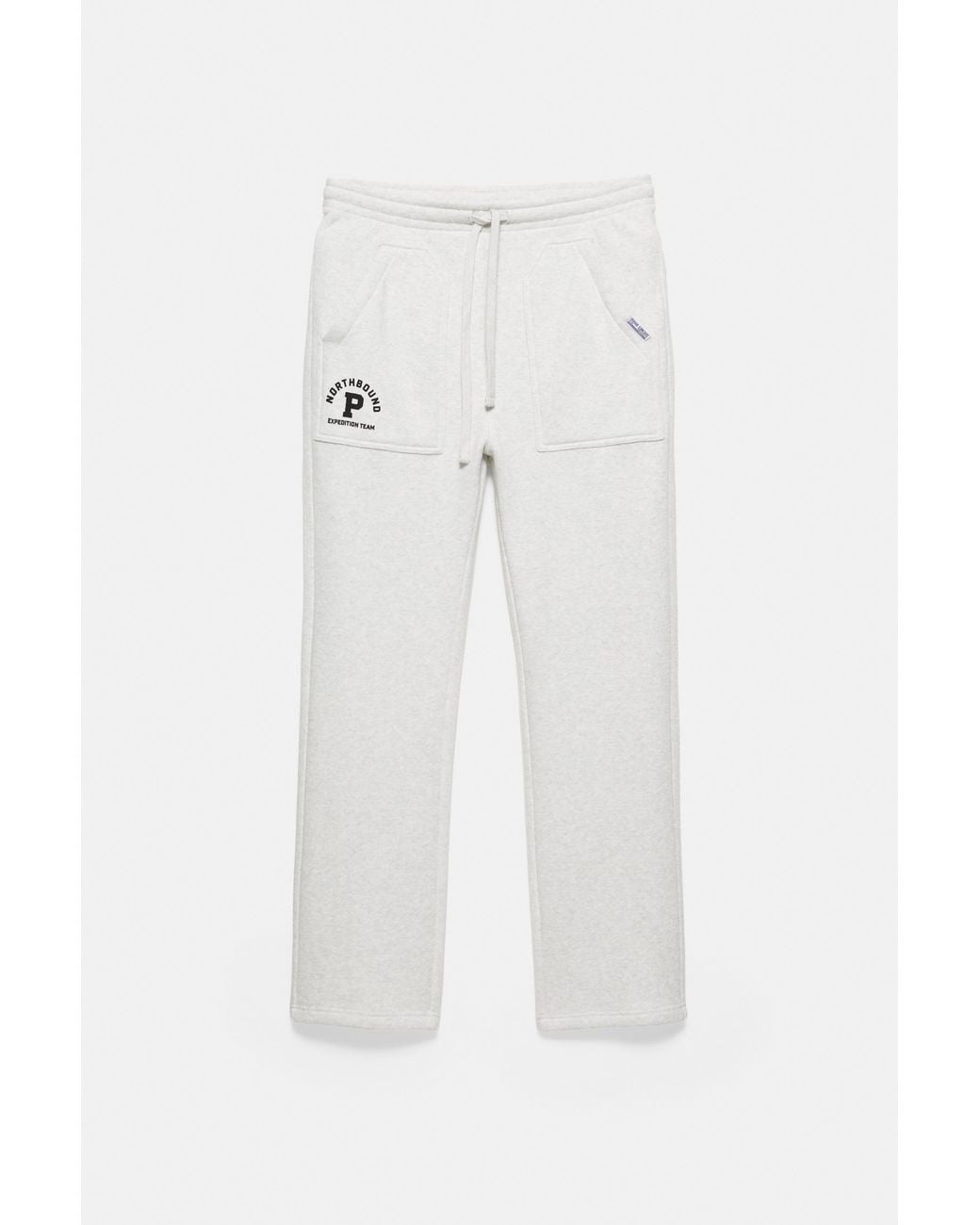 Pull&Bear Gray Graphic Jogger Trousers for men