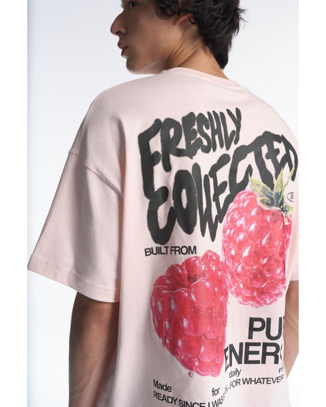 Pull&Bear Pink Stwd Graphic T-Shirt for men
