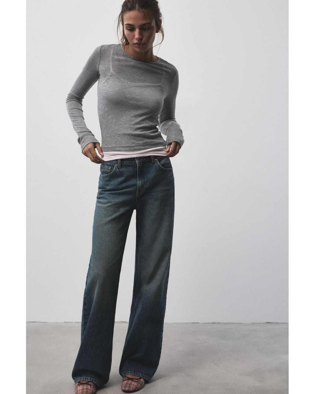 T-Shirt Superposé Fin Pull&Bear en coloris Blue