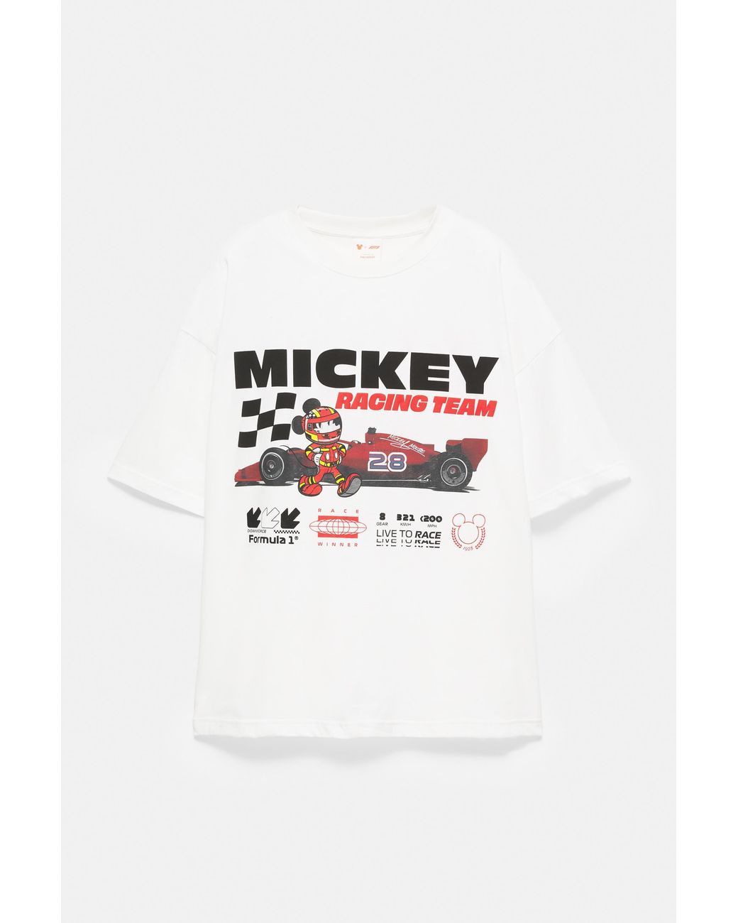 Pull&Bear Blue Disney X F1 Mickey Racing Team T-Shirt for men