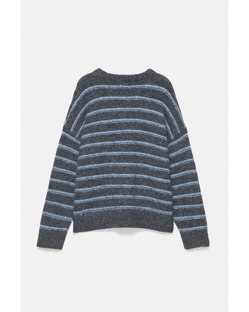 Pull&Bear Blue Gestreifter Strickpullover