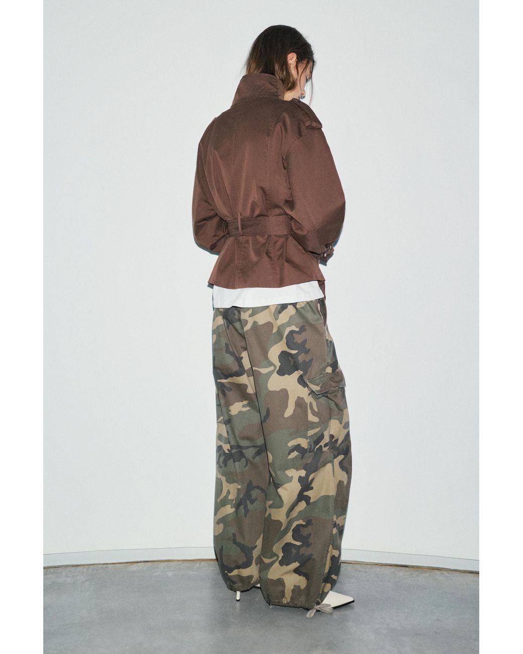 Pull&Bear Brown Short Belted Trench Coat