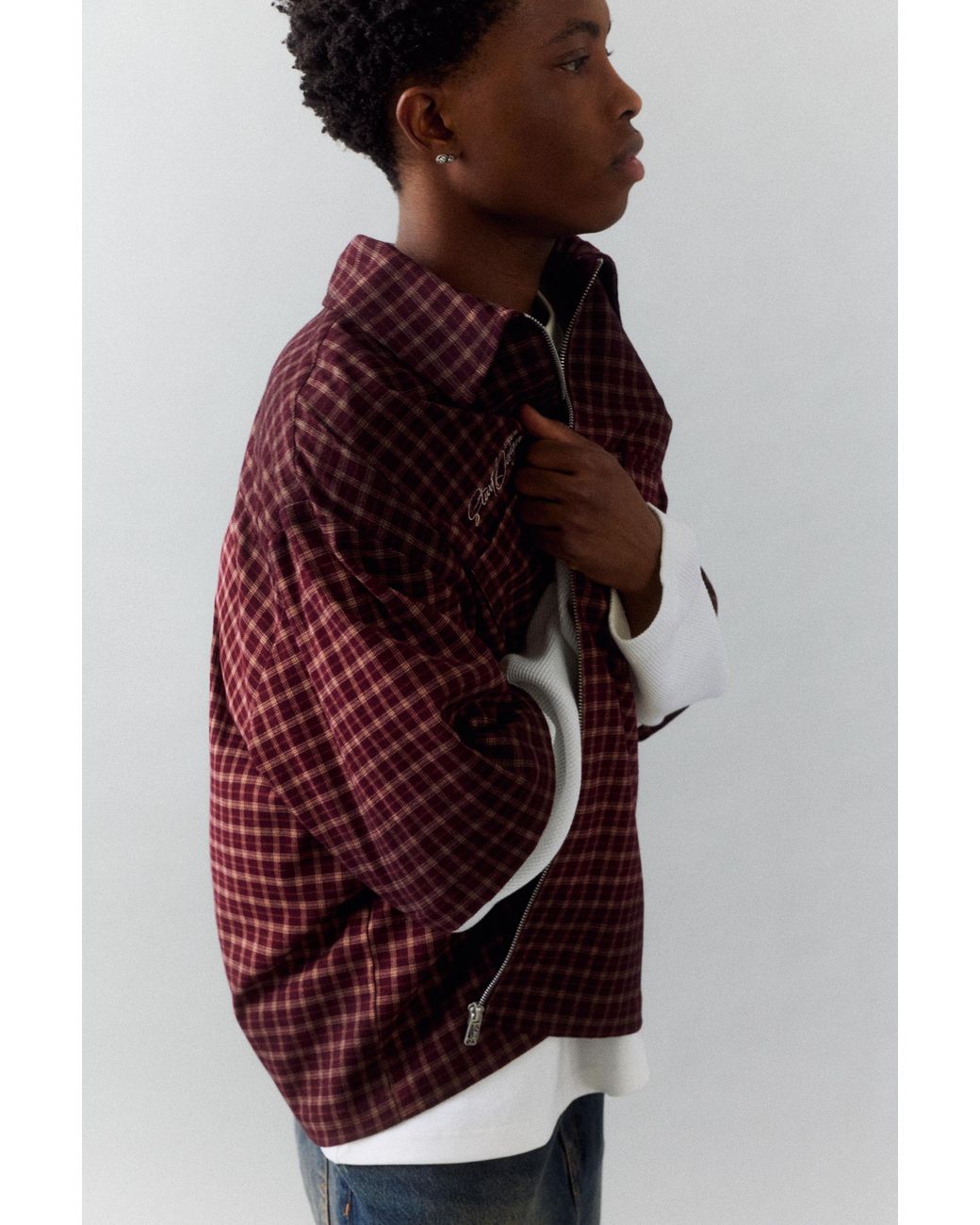 Camicia Doppia Manica Waffle di Pull&Bear in Red da Uomo