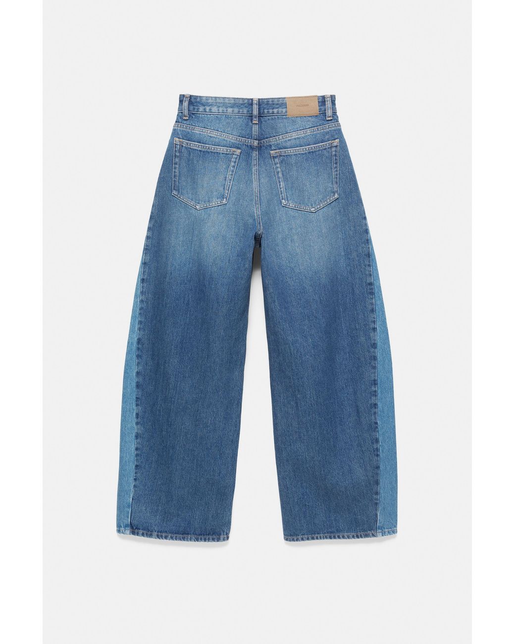 Jeans Barrel Patchwork di Pull&Bear in Blue
