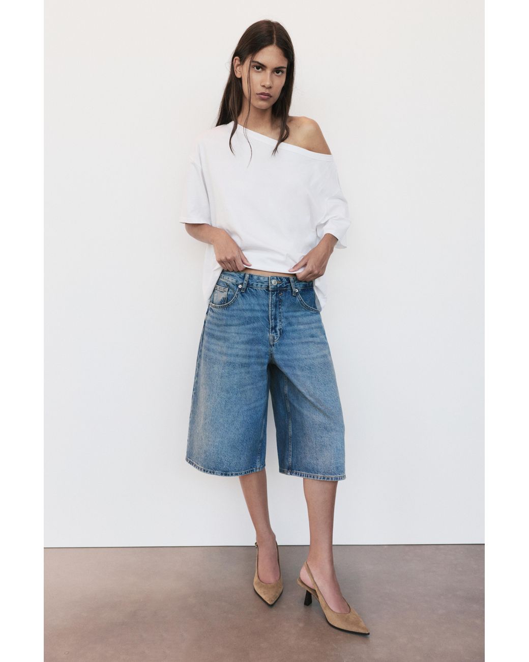 Pull&Bear White Schuhe Mit Offenem Absatz