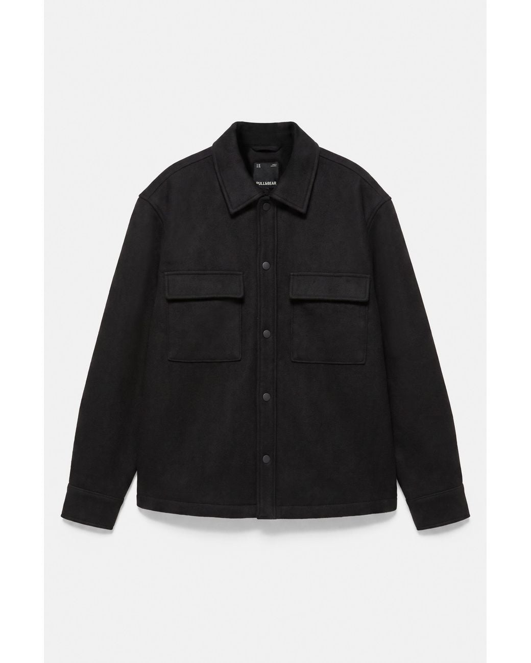 Pull&Bear Blue Long Sleeve Overshirt for men