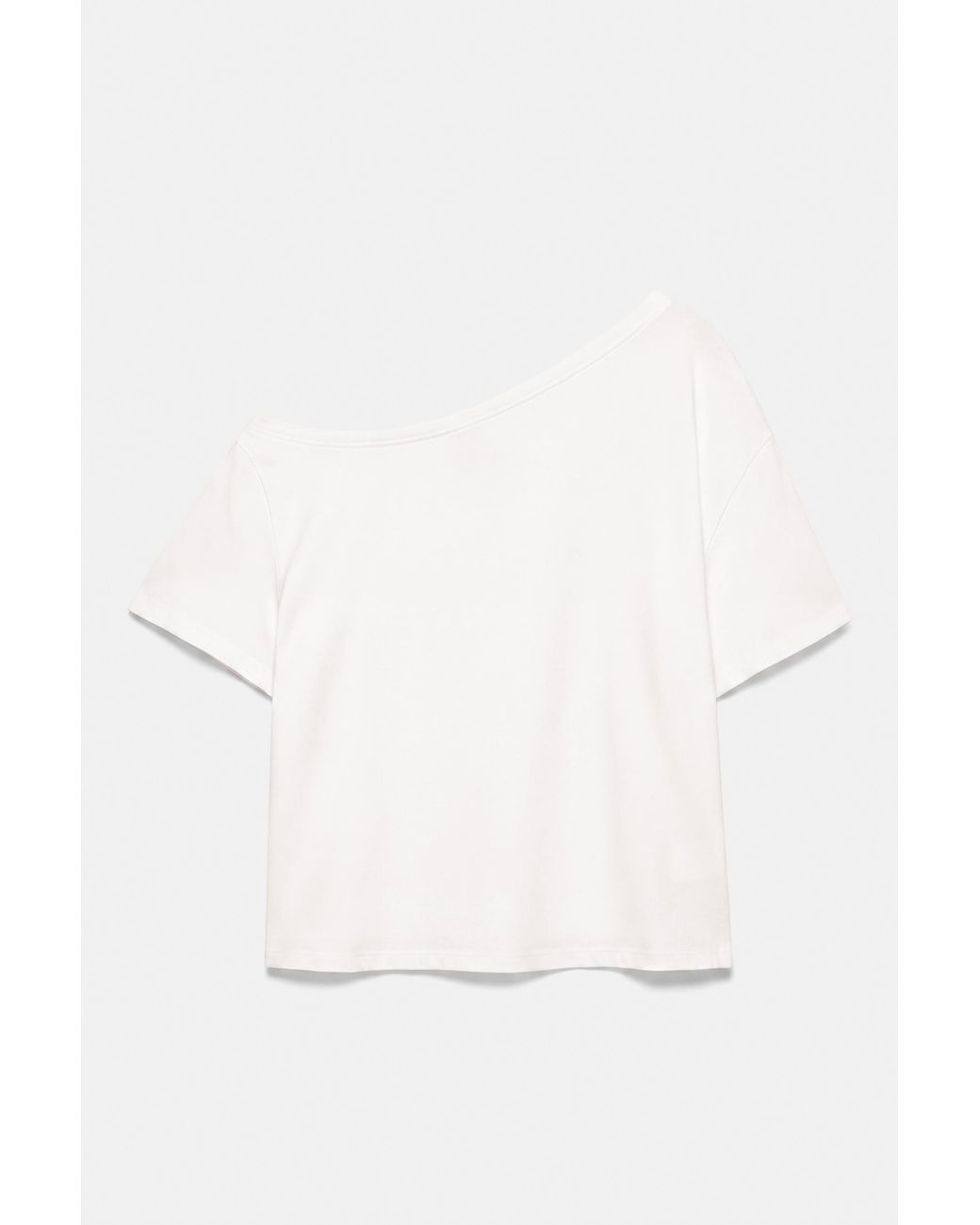 Pull&Bear White Asymmetric Star T-Shirt