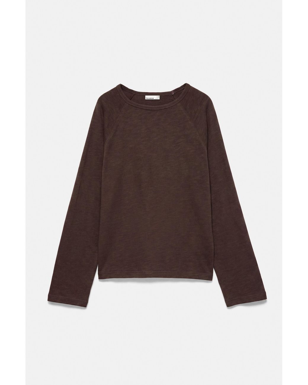Pull&Bear Brown Long Sleeve Raglan T-Shirt