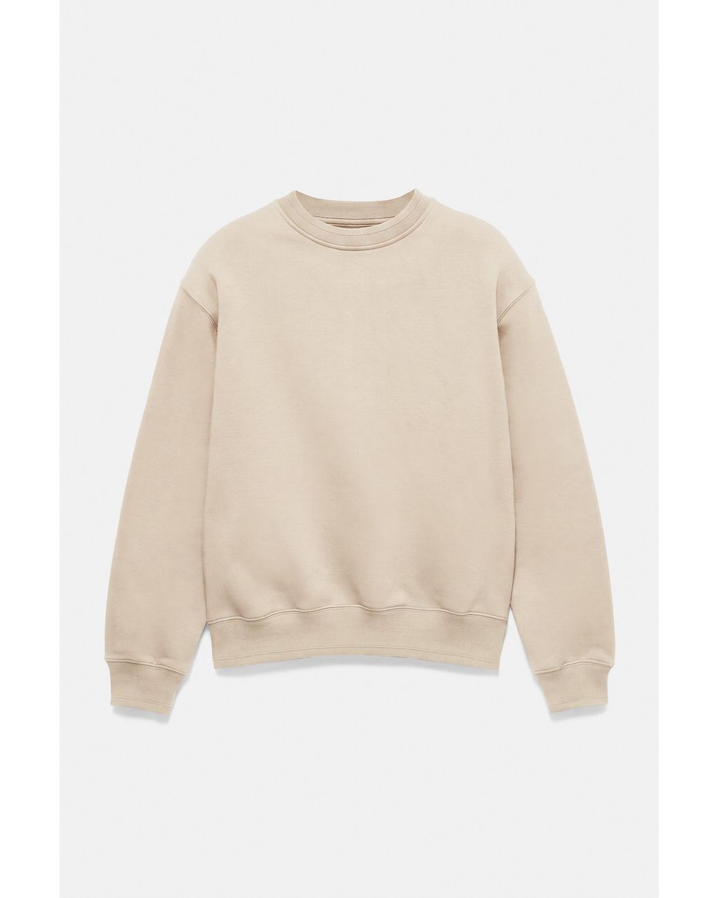 Pull&Bear Natural Relaxed Fit Round Neck Sweatshirt for men