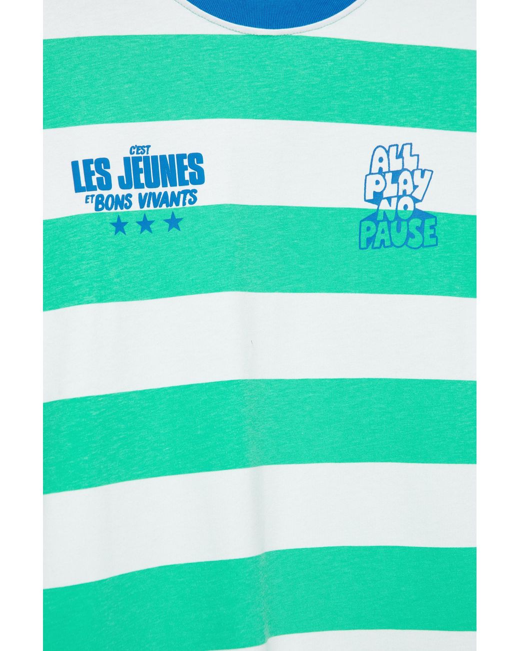 Pull&Bear Green Striped Stwd T-Shirt for men