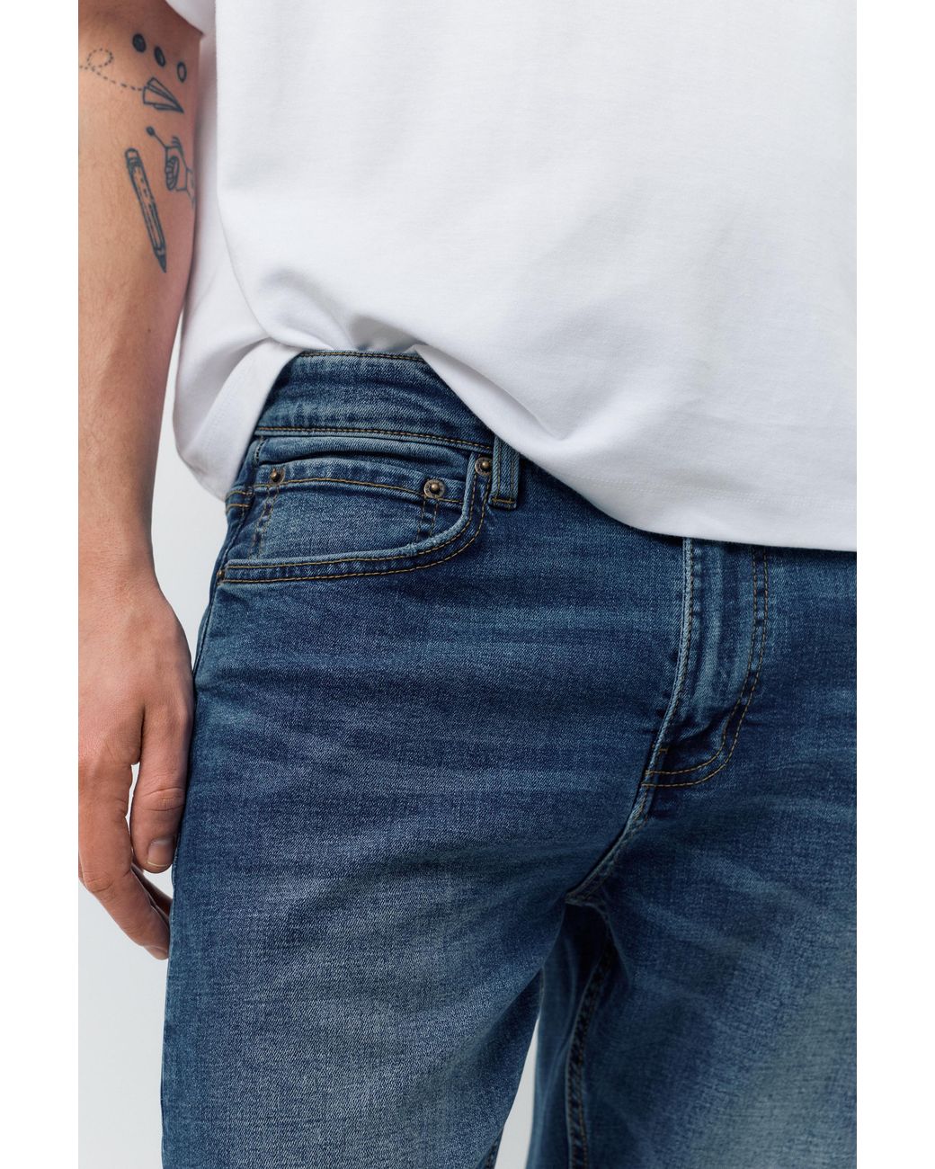 Pull&Bear Blue Basic Skinny Jeans for men