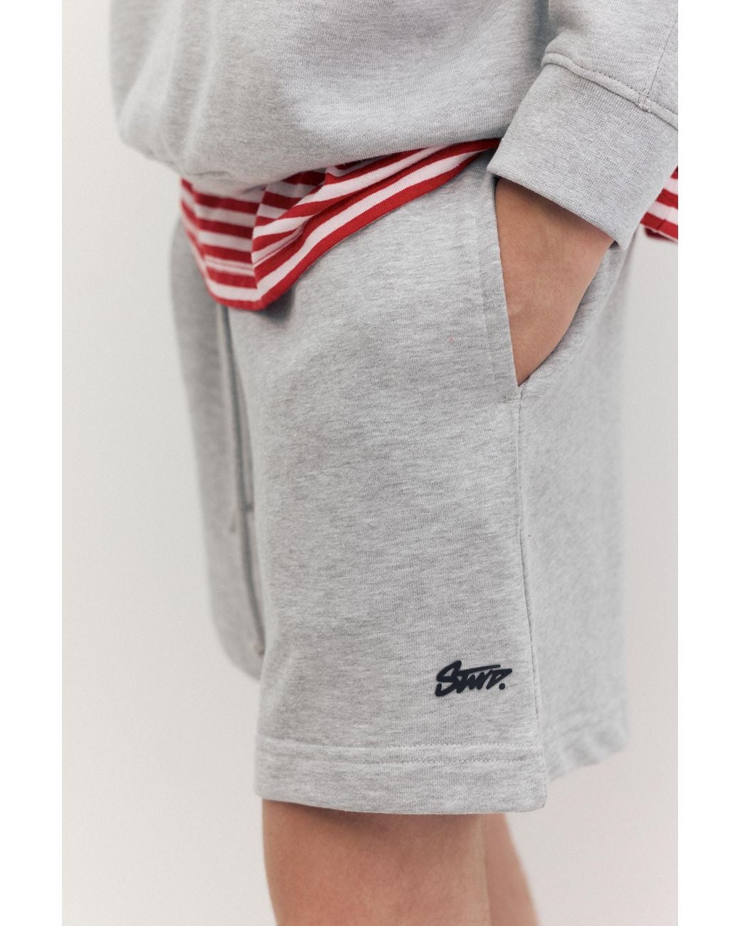 Pull&Bear Gray Stwd Jogger Bermuda Shorts for men