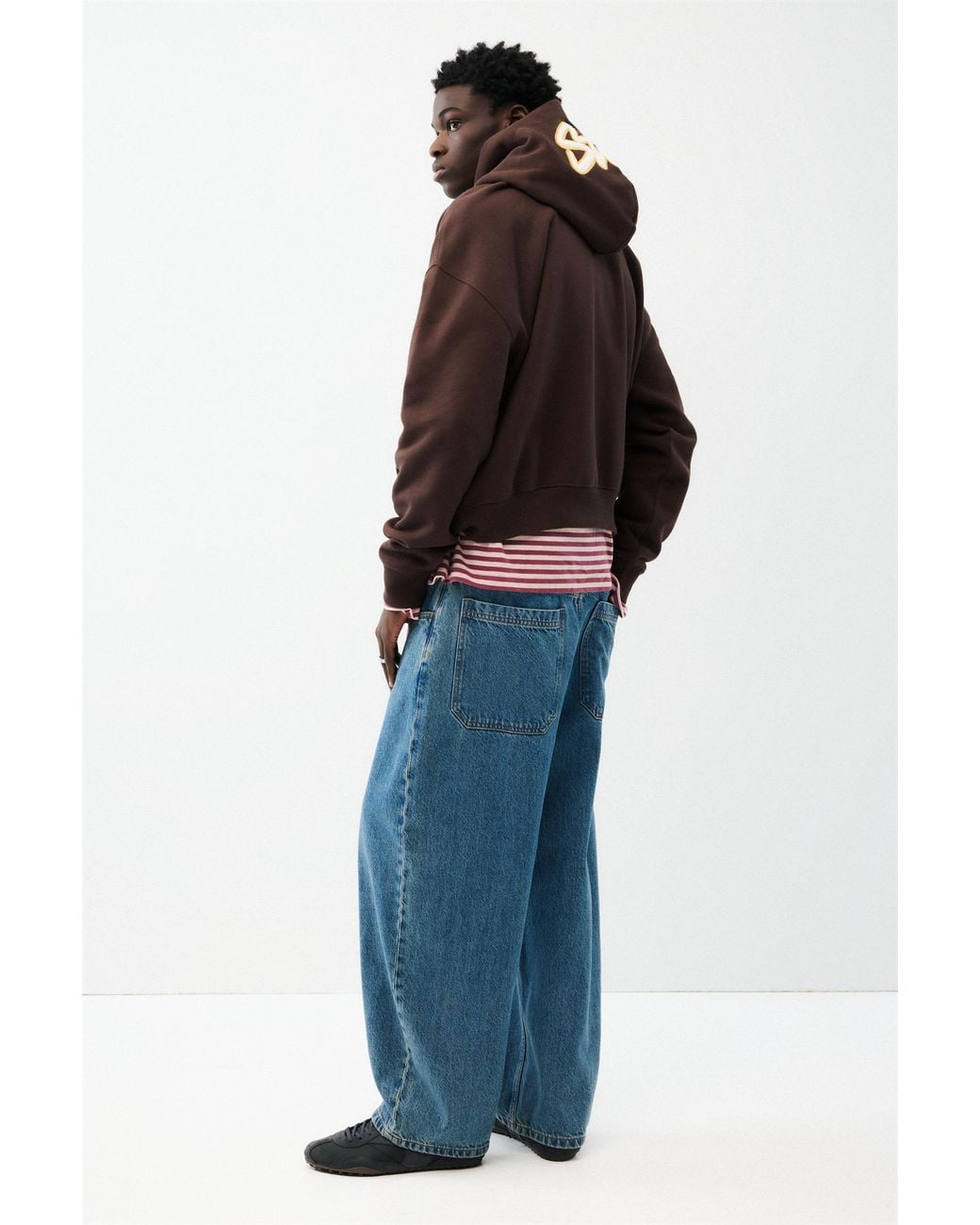 Pull&Bear Brown Boxy Stwd Hoodie for men