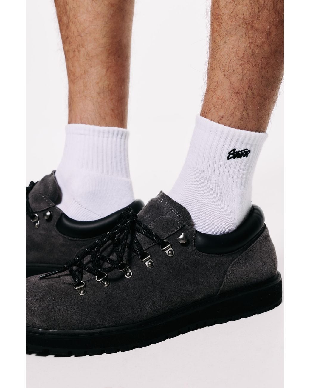 Pull&Bear White Pack Of 3 Pairs Of Stwd Socks for men