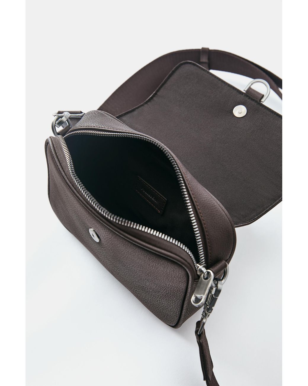 Pull&Bear Black Crossbody Bag With Ring for men