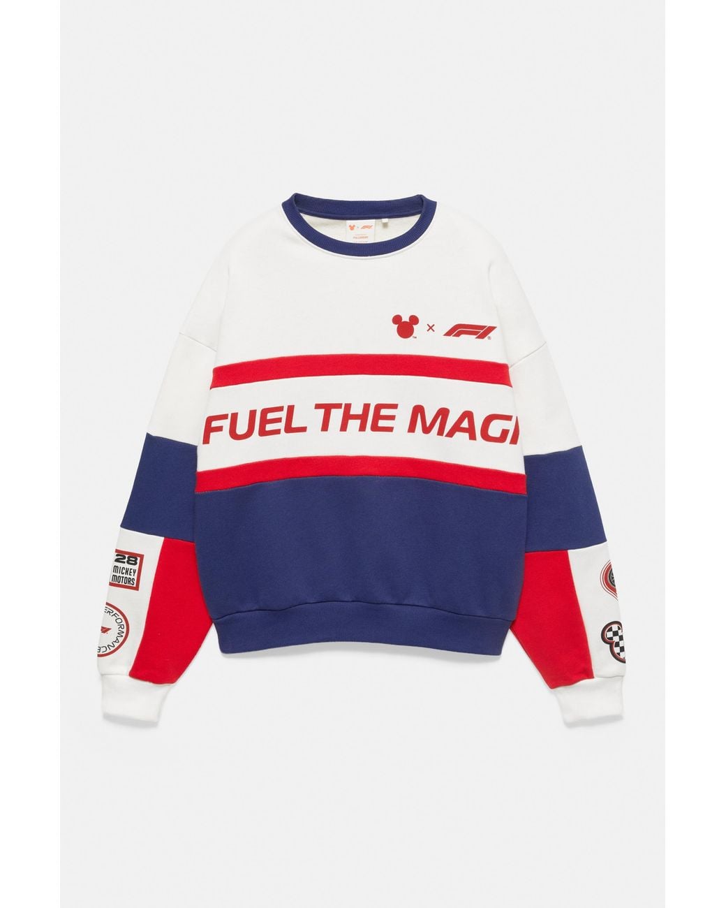 Pull&Bear Red Disney X F1 Panelled Sweatshirt