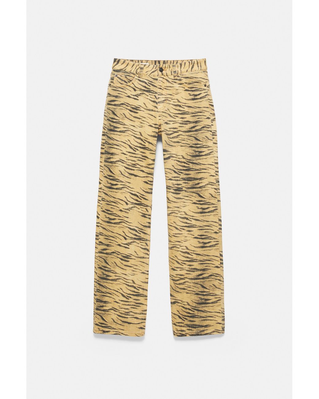 Pull&Bear Blue Straight-Leg Animal Print Jeans