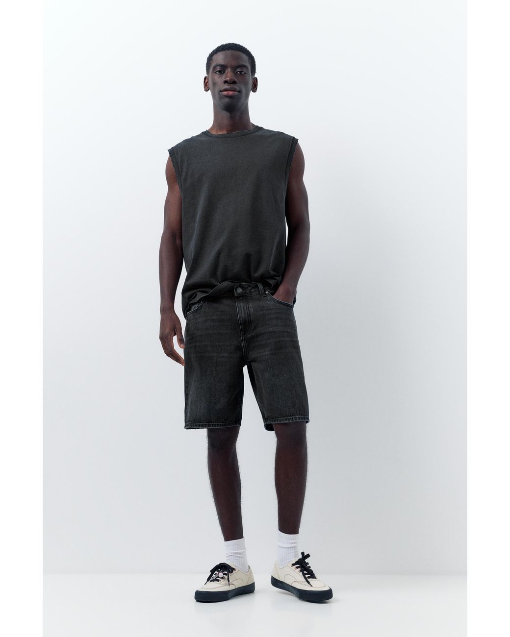 Pull&Bear Multicolor Standard Denim Bermuda Shorts for men