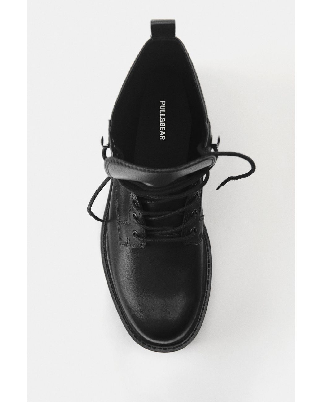 Pull&Bear Black Lace-Up Boots for men
