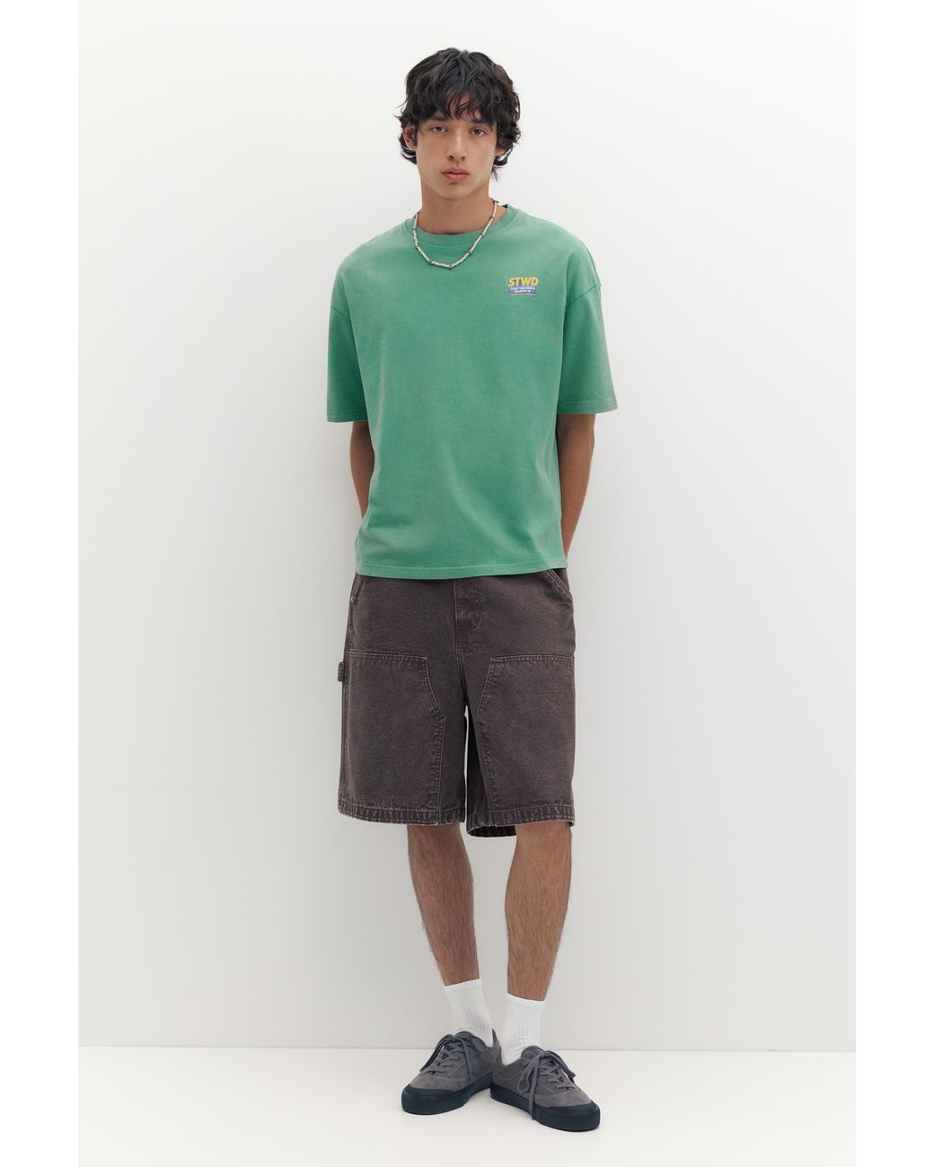 Pull&Bear Stwd T-Shirt Met Print in het Green voor heren