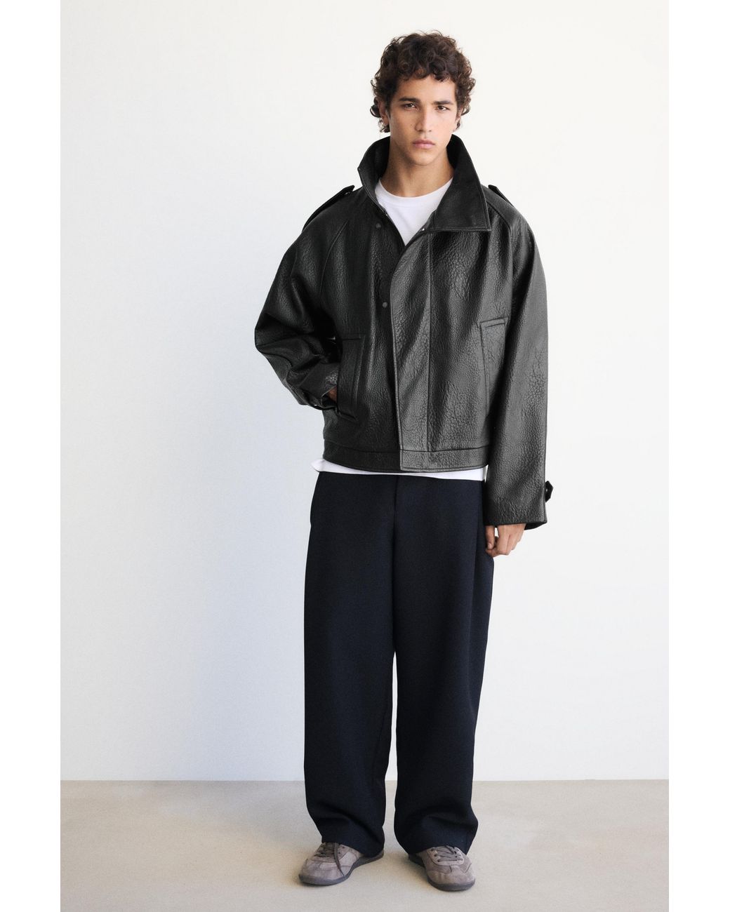 Giacca Testurizzata di Pull&Bear in Black da Uomo