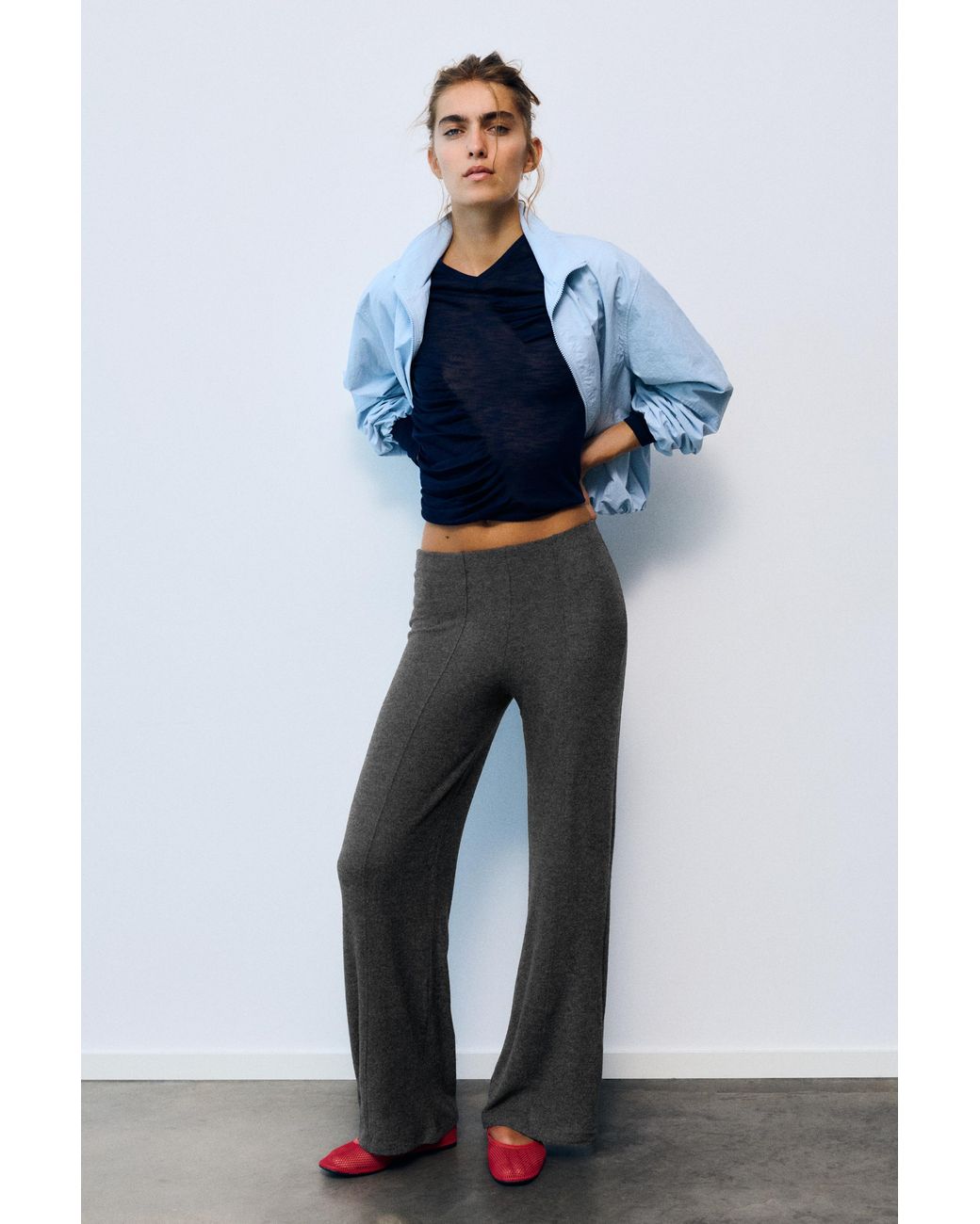 Pull&Bear Multicolor Soft Touch Wide-Leg Trousers
