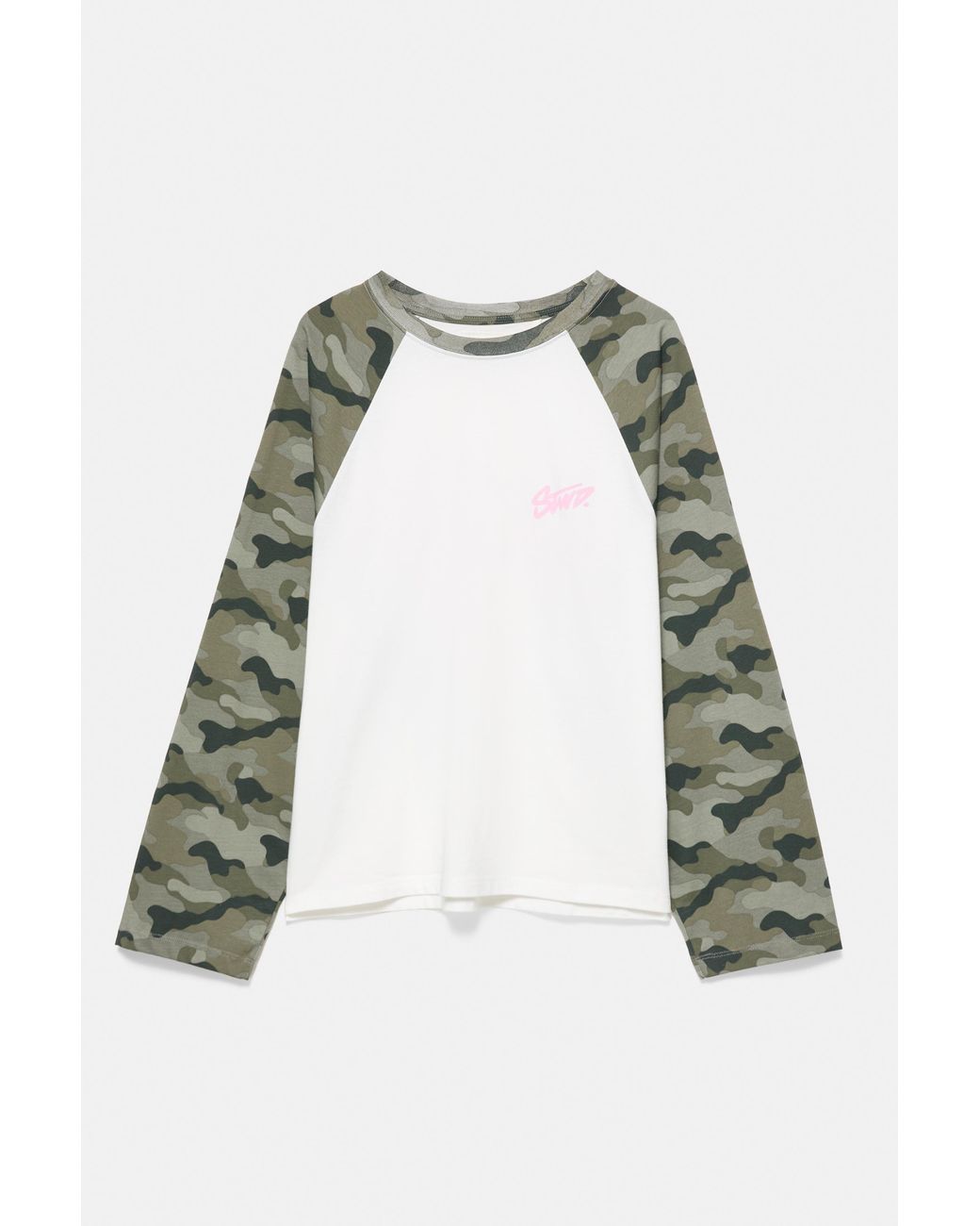 Pull&Bear Gray Long Sleeve Printed T-Shirt