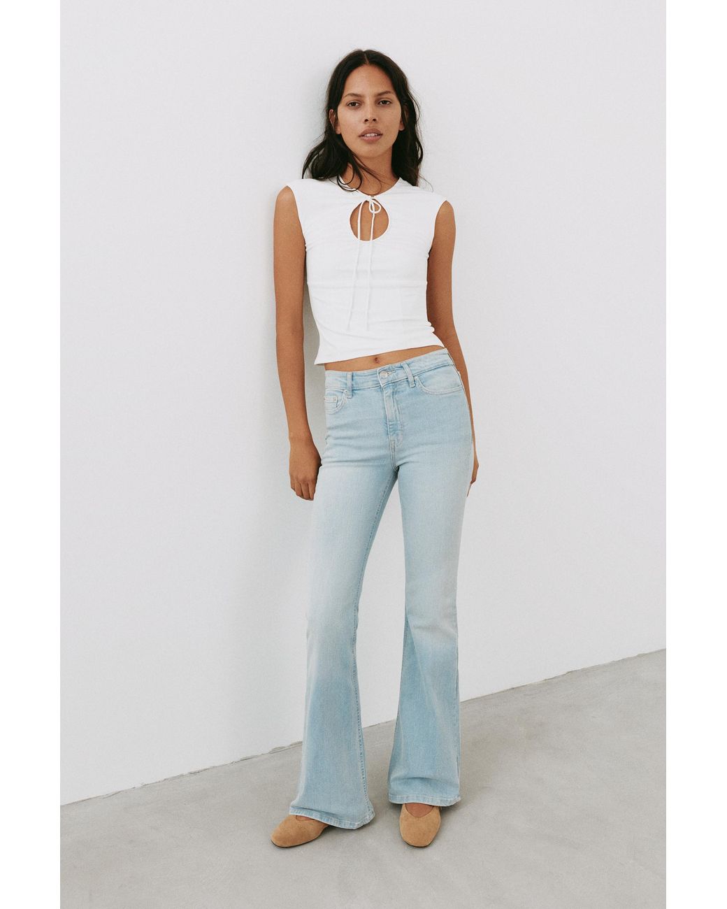 Pull&Bear Blue Skinny Flared Jeans