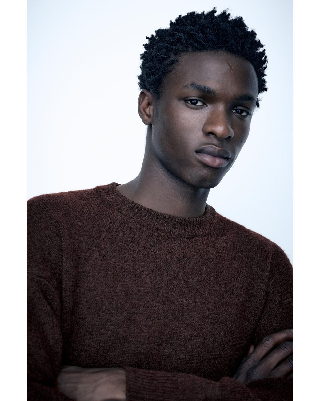 Pull&Bear Brown Basic Round Neck Jumper for men